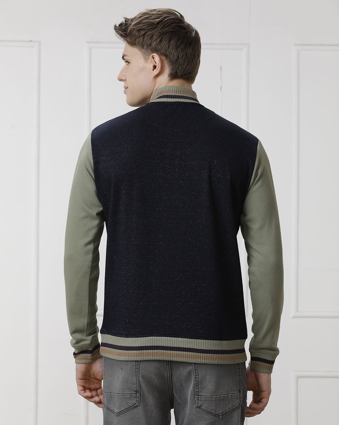 CAVALLO by Linen Club Men's Navy Blue Solid Sweatshirt