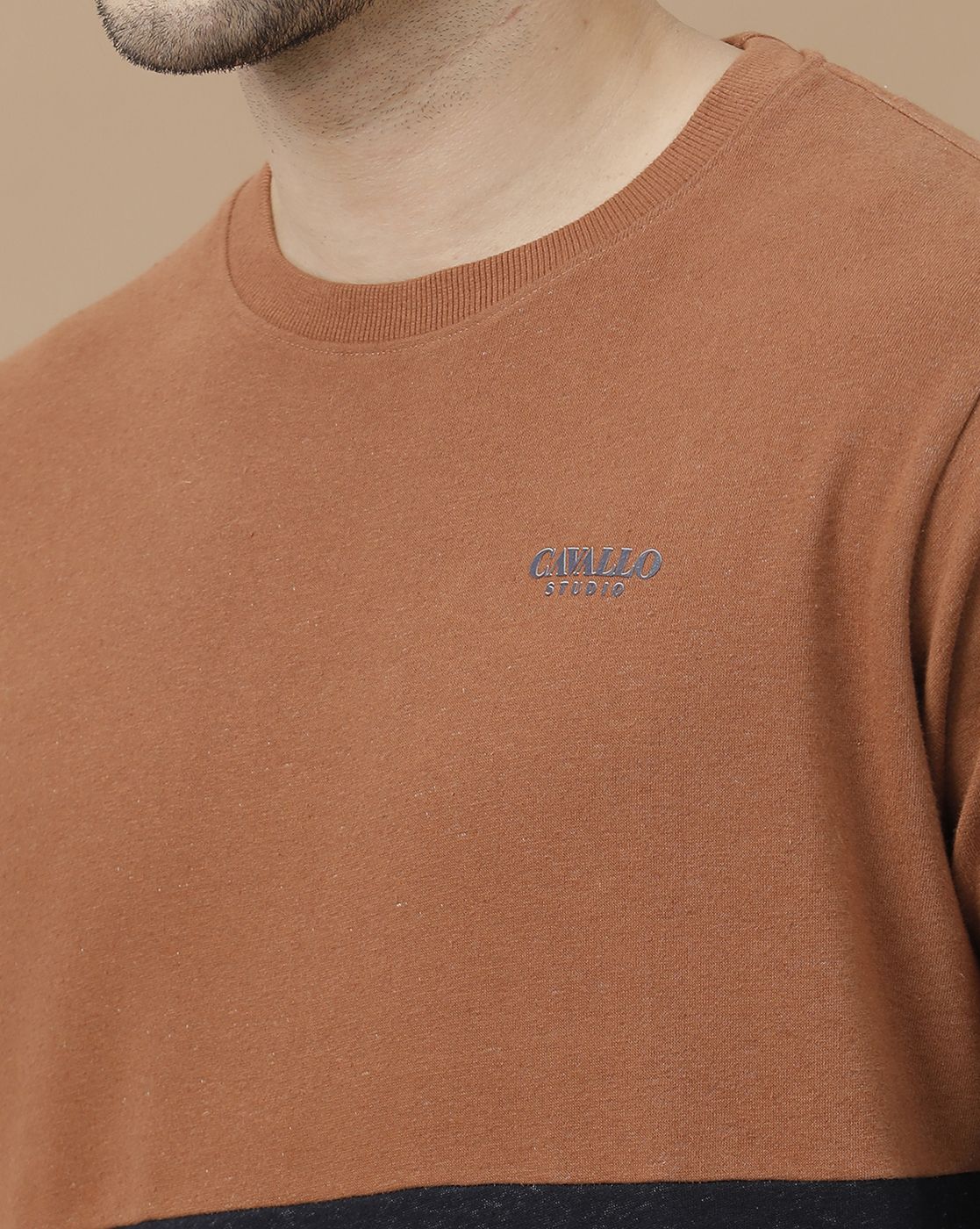 CAVALLO by Linen Club Men's Brown Solid Sweatshirt