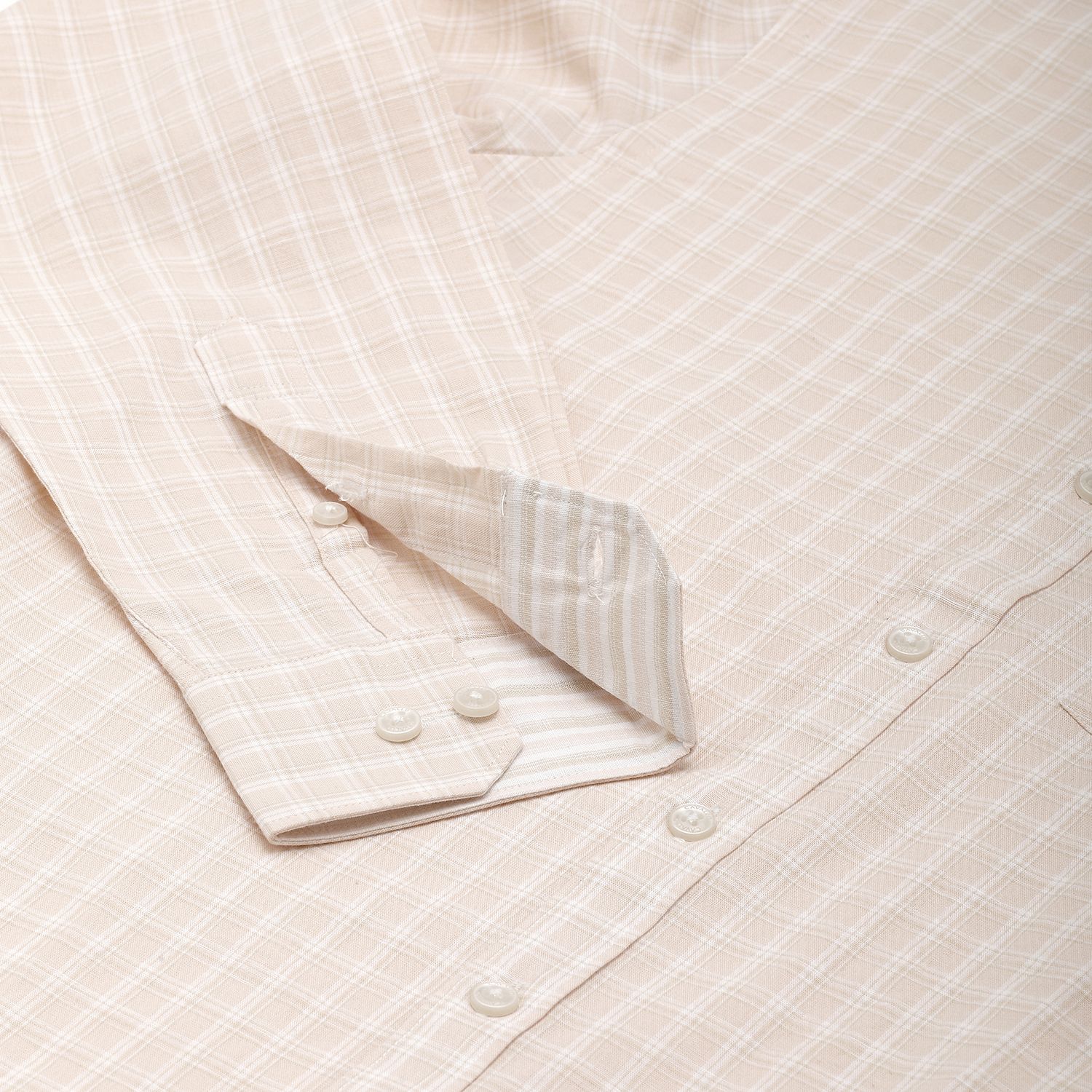 Peach Checked Shirt - Cavallo Studio by Linen Club Peach Checked Shirt - Cavallo Studio by Linen Club