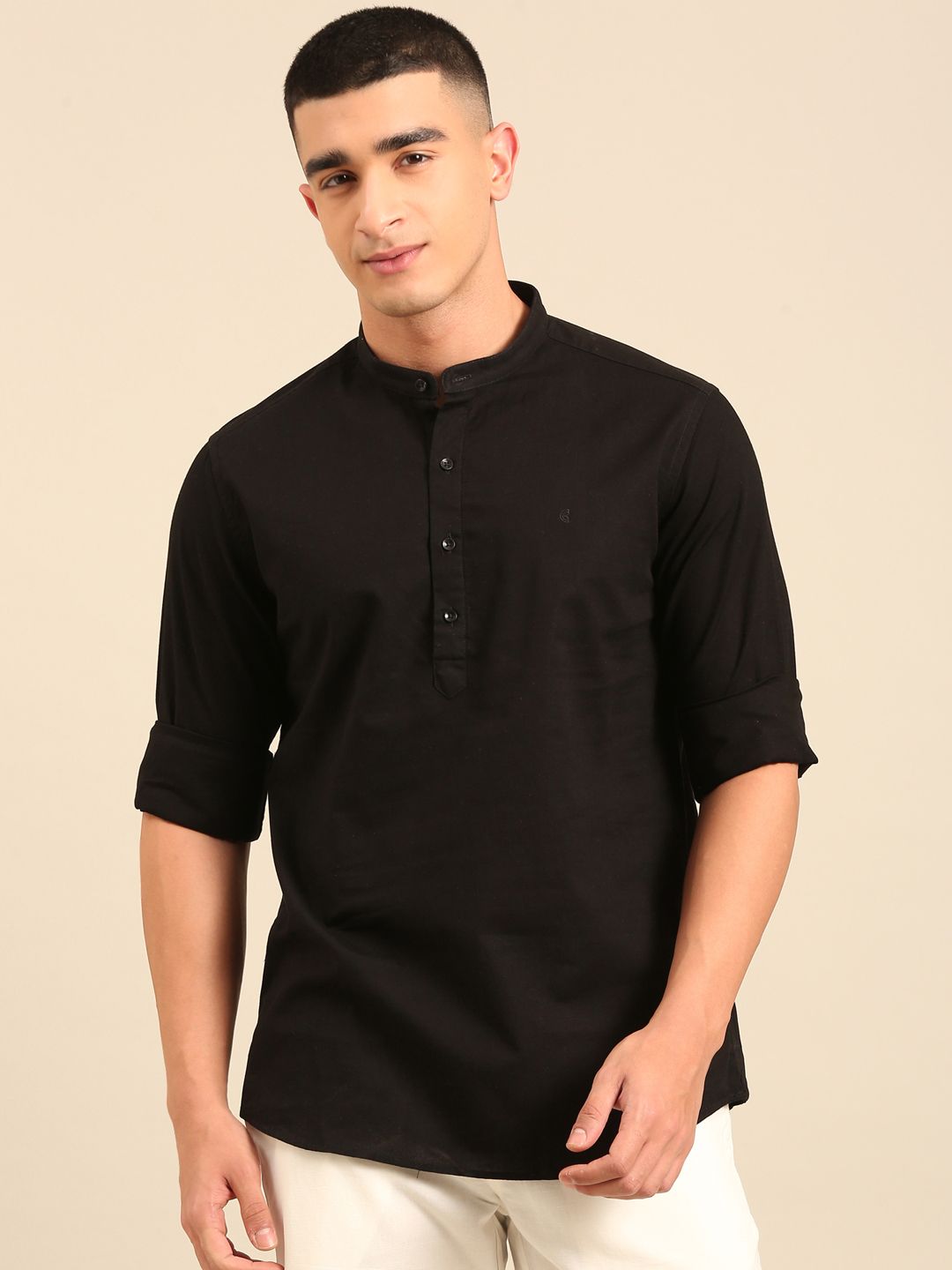 Cavallo by Linen Club Men's Contemporary Fit Linen blend Full Sleeve Solid Shirt CASFSD863O012