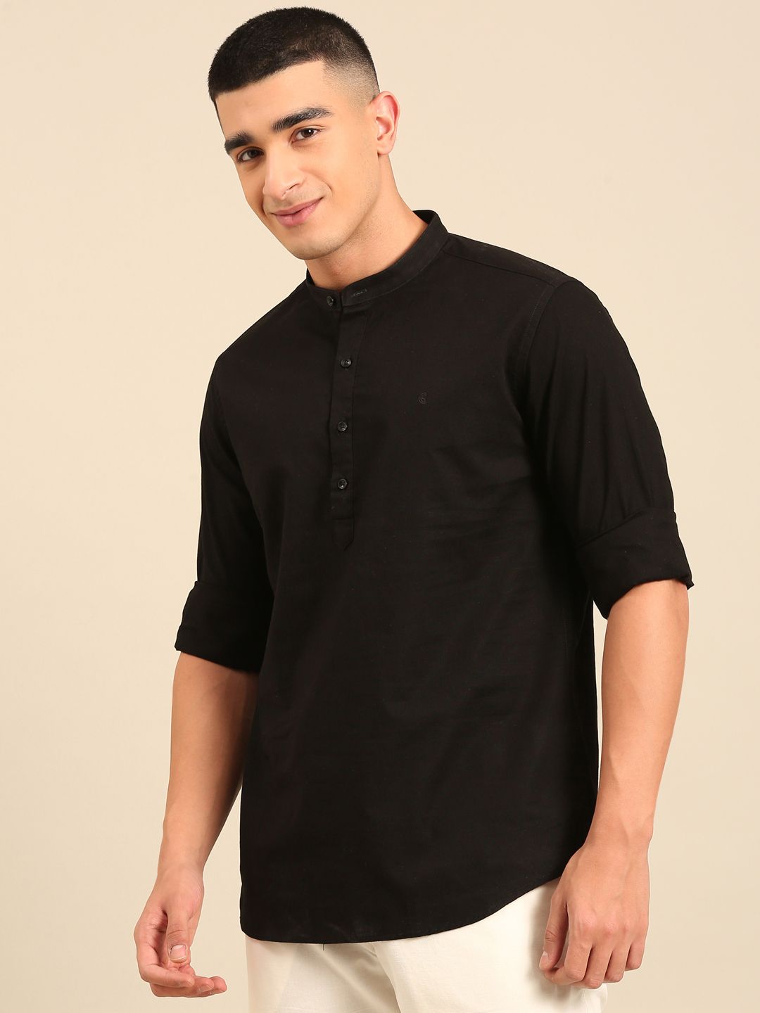 Cavallo by Linen Club Men's Contemporary Fit Linen blend Full Sleeve Solid Shirt CASFSD863O012