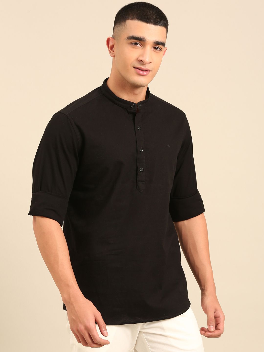 Cavallo by Linen Club Men's Contemporary Fit Linen blend Full Sleeve Solid Shirt CASFSD863O012
