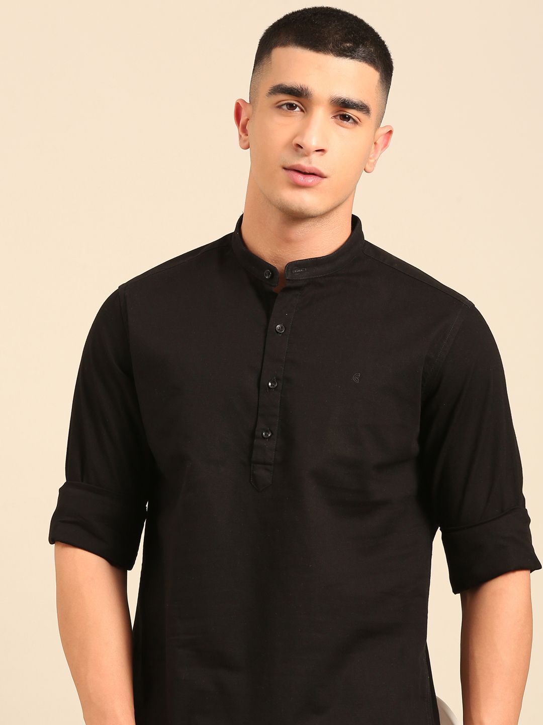 Cavallo by Linen Club Men's Contemporary Fit Linen blend Full Sleeve Solid Shirt CASFSD863O012