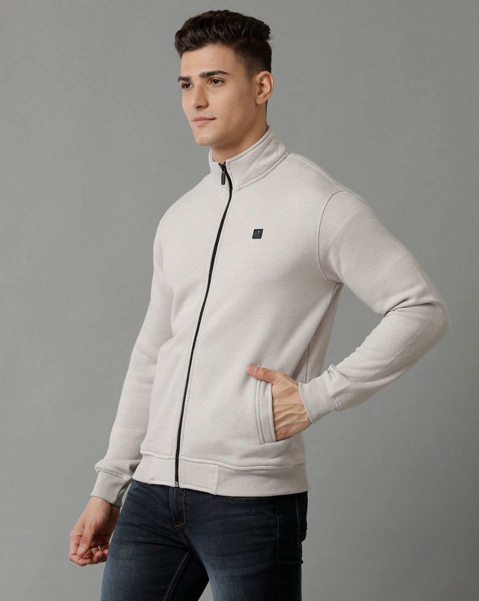 Men's Grey Solid Jacket
