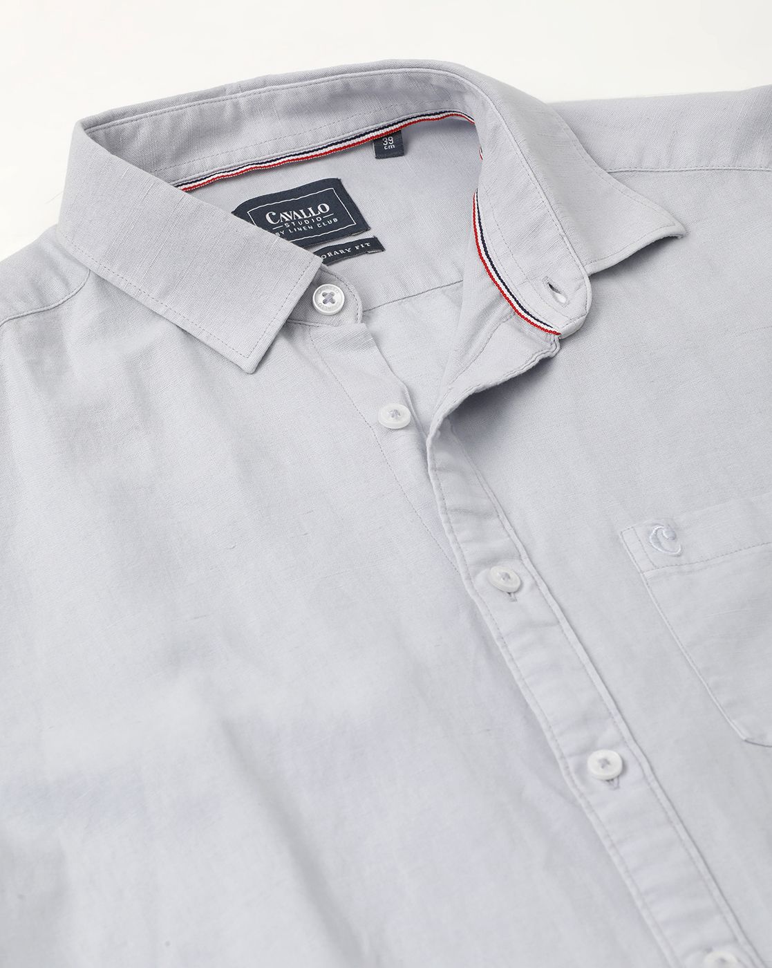 Men's Blended Linen Grey Solid Contemporary Fit Full Sleeve Casual Shirt