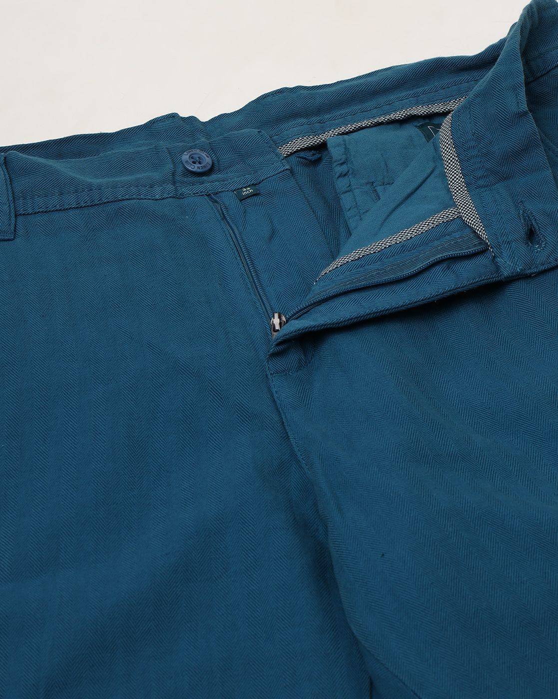 Linen Club Studio Men's Linen Blue Solid Slim Fit Shorts