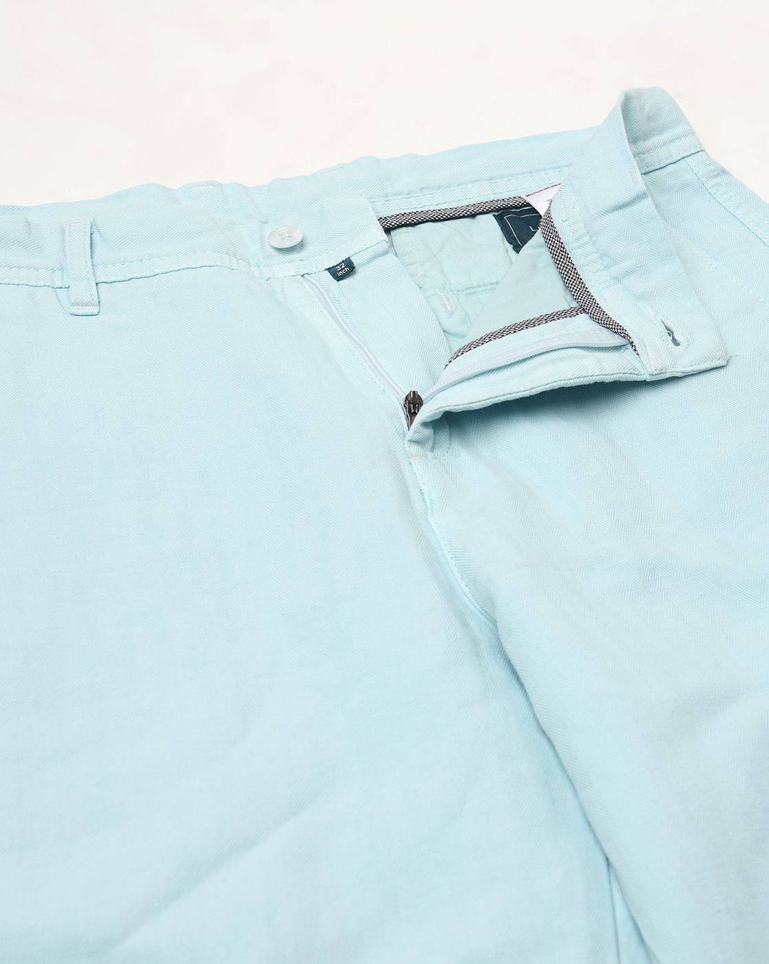 Linen Club Studio Men's Linen Turquoise Blue Solid Slim Fit Shorts