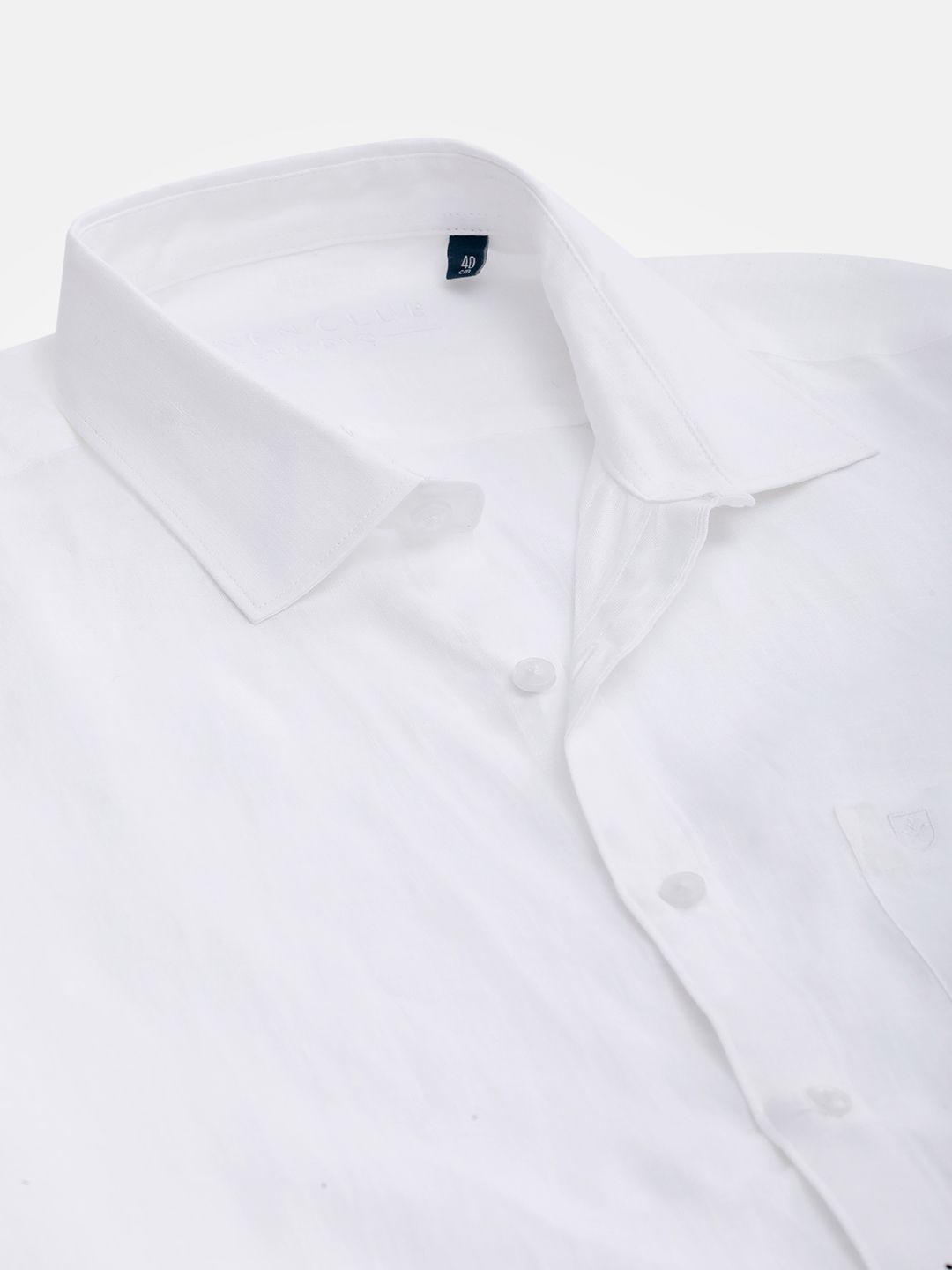 Men's Pure Linen White Solid Contemporary Fit Half Sleeve Sleeve Casual Shirt