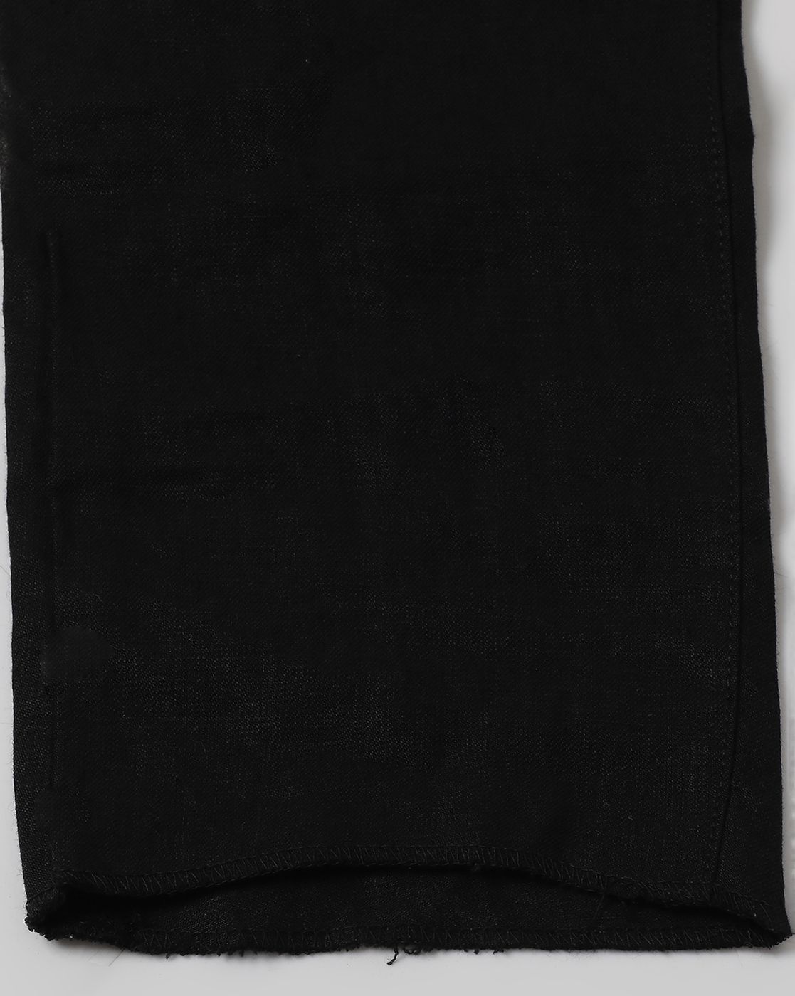 Linen Club Studio Men's Linen Black Solid Mid-Rise Slim Fit Trouser