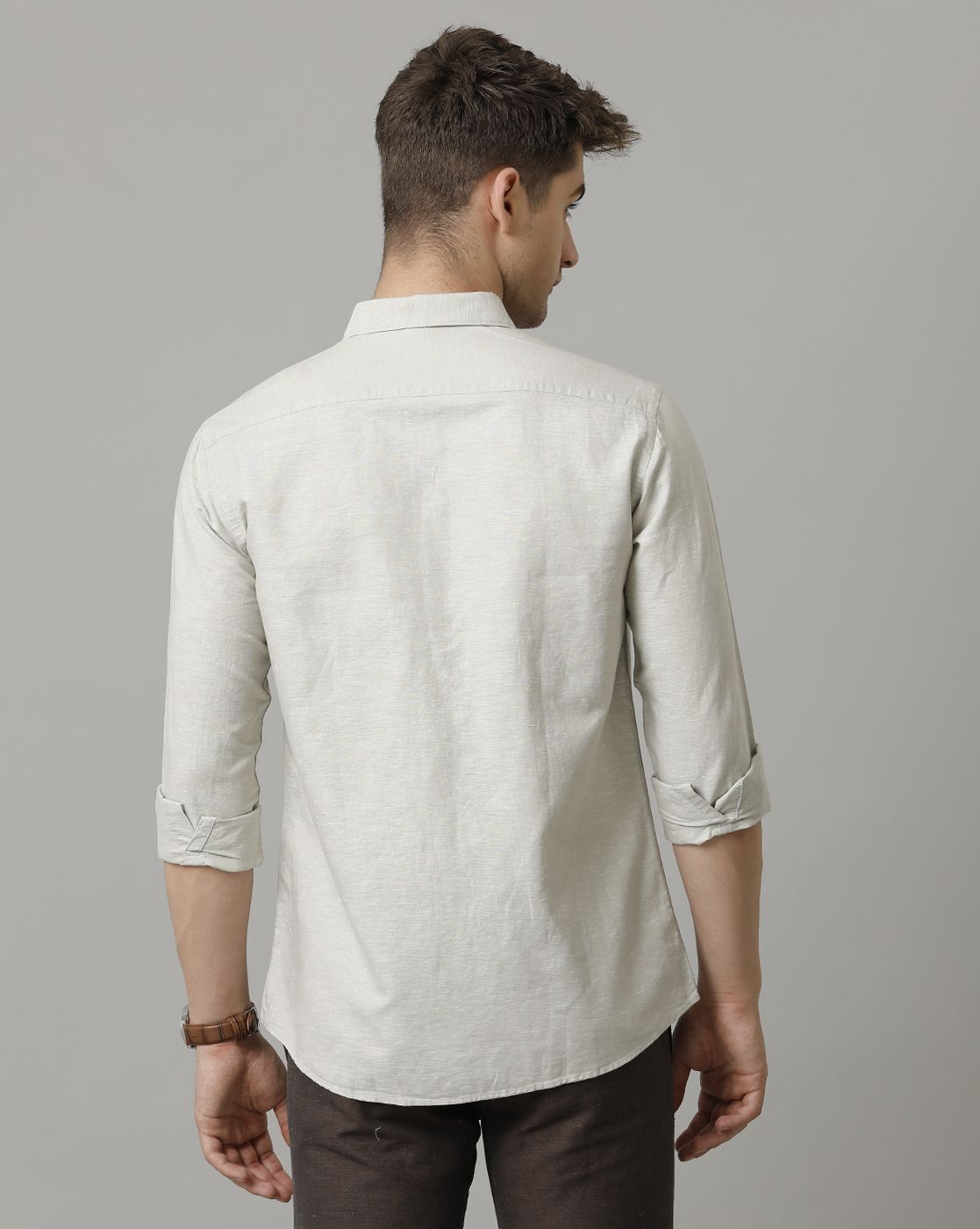 Men's Linen Rich Green Solid Contemporary Fit Full Sleeve Sleeve Casual Shirt