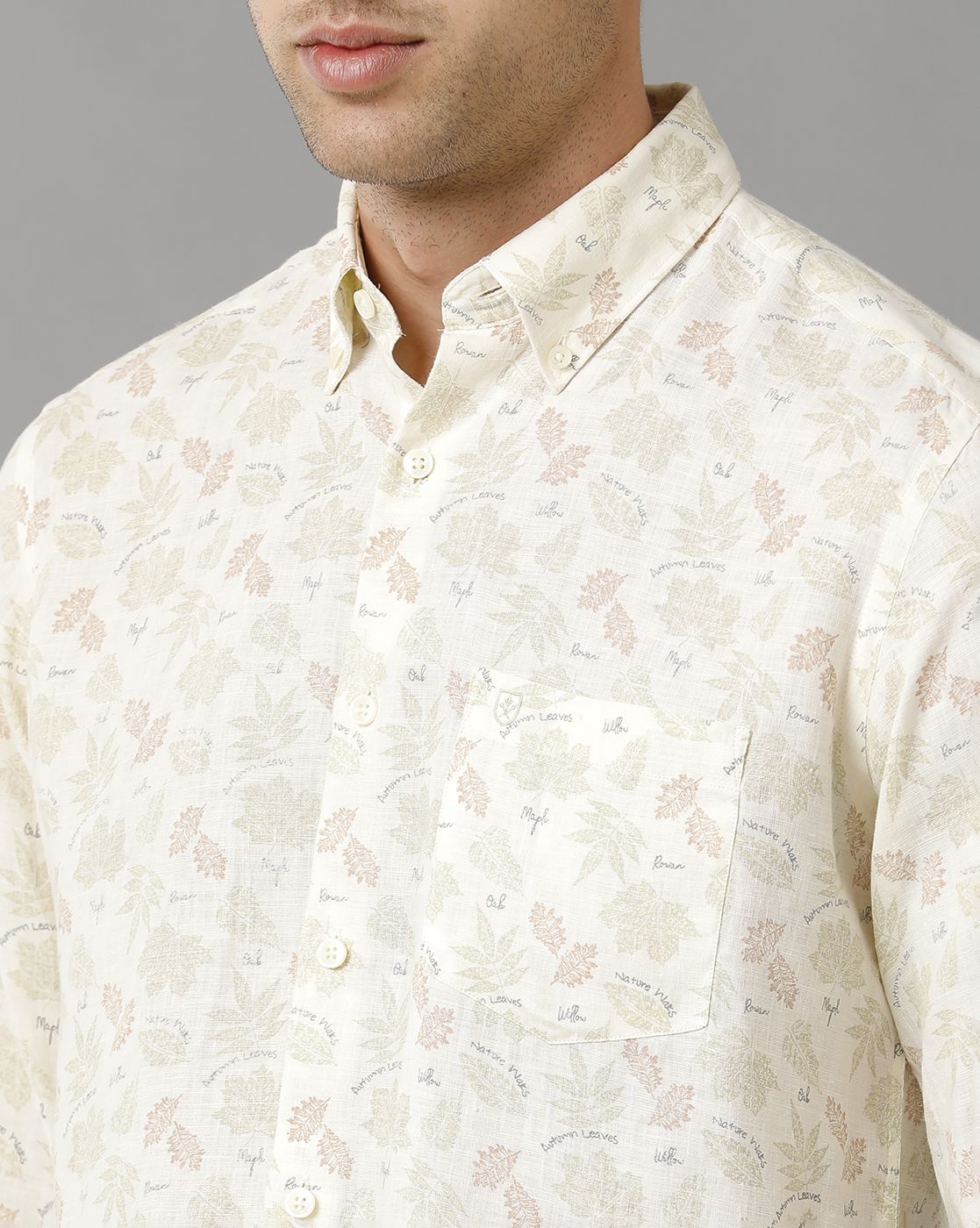 Men's Pure Linen Multicolor Printed Contemporary Fit Full Sleeve Sleeve Casual Shirt