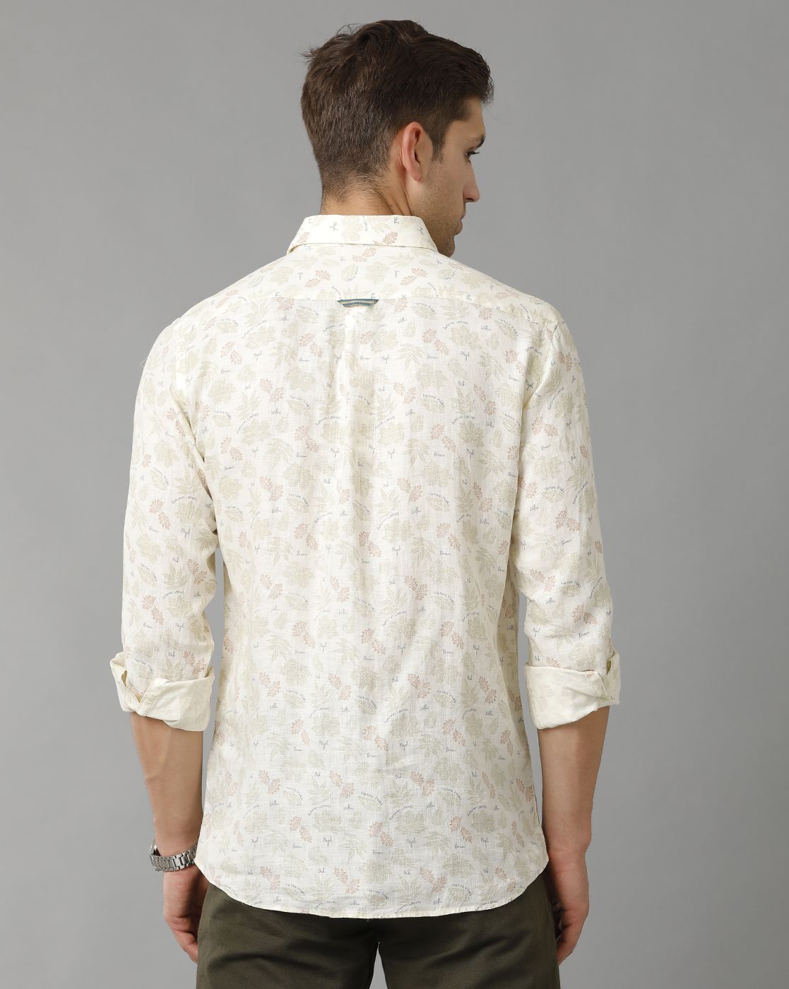 Men's Pure Linen Multicolor Printed Contemporary Fit Full Sleeve Sleeve Casual Shirt