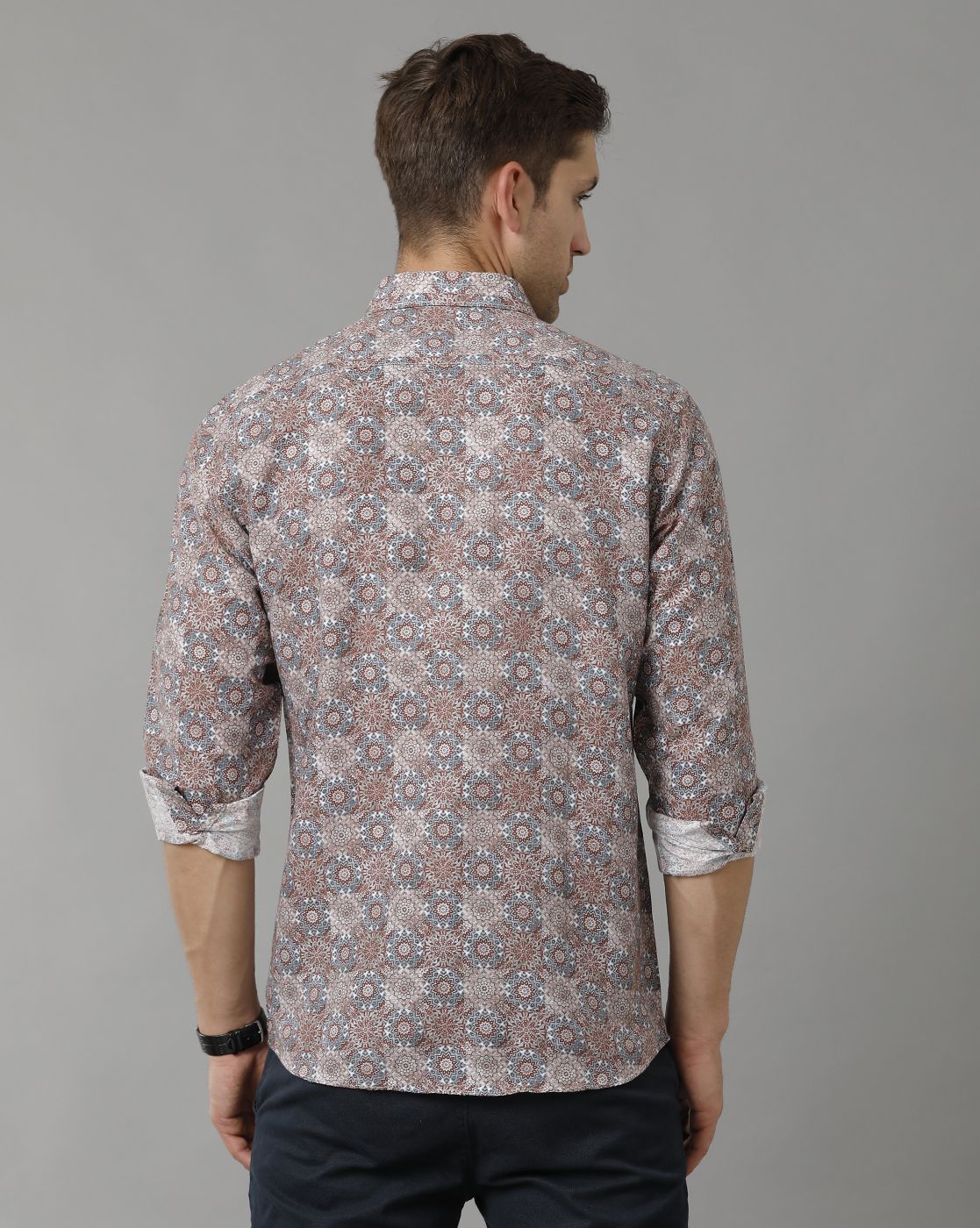 Men's Linen Rich Multicolor Printed Contemporary Fit Full Sleeve Sleeve Casual Shirt