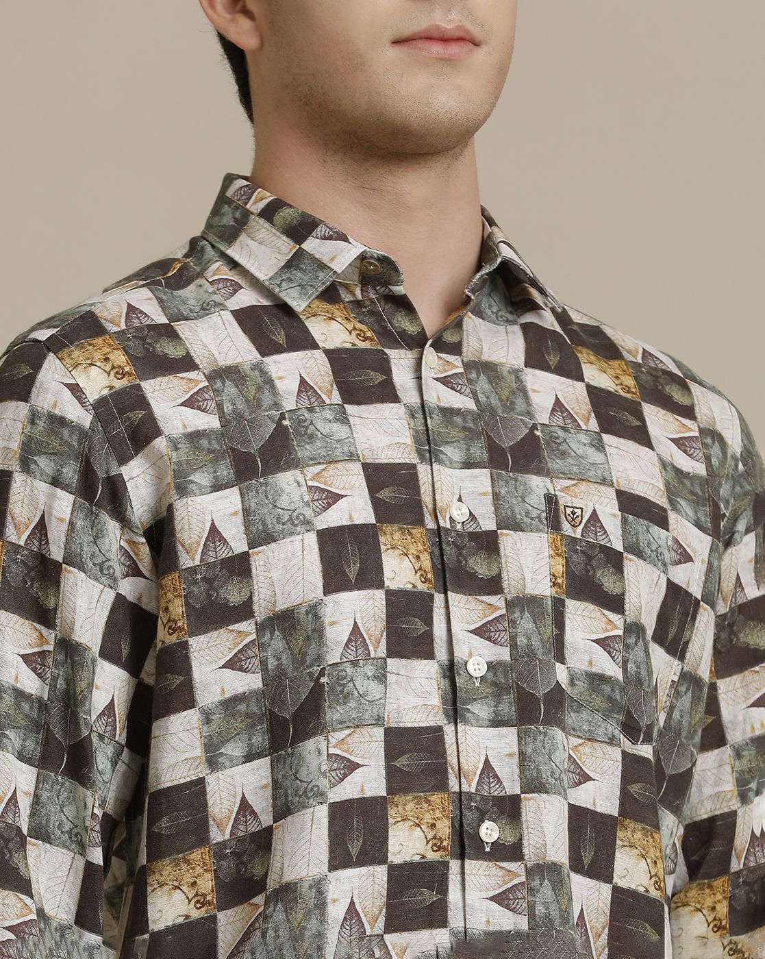 Men's Linen Rich Multicolor Printed Contemporary Fit Full Sleeve Sleeve Casual Shirt