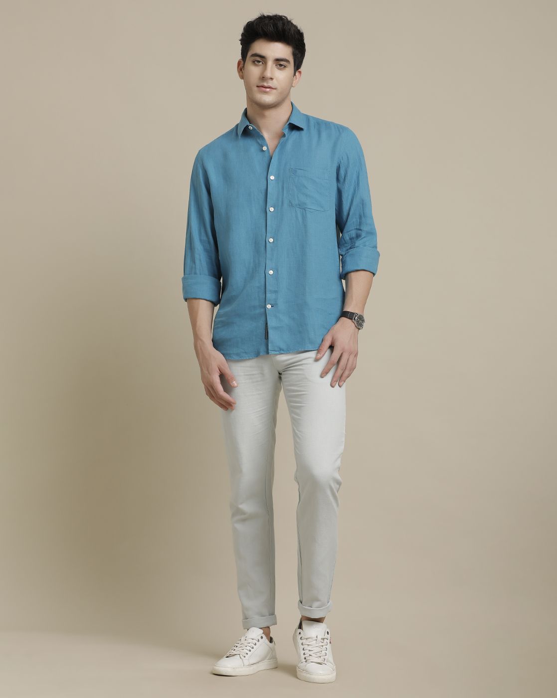 salon c.lundman シャツ st pour homme Indigo Linen Shirt - The J. Peterman Company