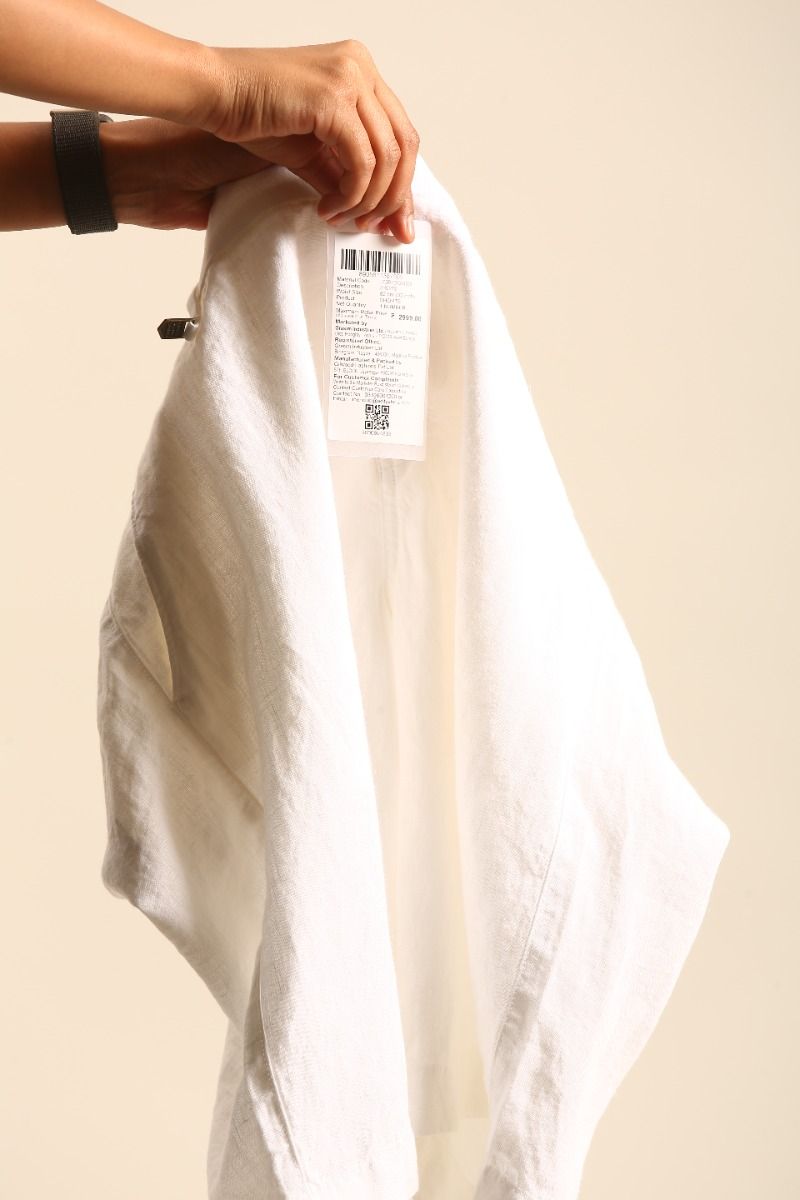 Linen Club Men's Linen White Solid Contemporary Fit Casual Shorts Linen Club Men's Linen White Solid Contemporary Fit Casual Shorts