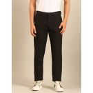 Linen Club Men's Linen Black Solid Contemporary Fit Casual Trouser