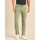 CAVALLO By Linen Club Men's  Olive Solid Urban Slim Fit Casual Jeans