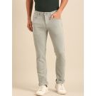 CAVALLO By Linen Club Men's  Grey Solid Urban Slim Fit Casual Jeans