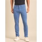 CAVALLO By Linen Club Men's  Blue Solid Urban Slim Fit Casual Jeans