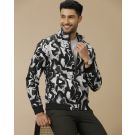 Men's Black Printed Jacket