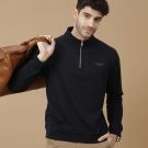 Men's Navy Blue Solid Jacket