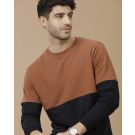 Men's Brown Colour-block Jacket