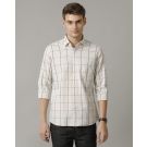 Men's Blended Linen Natural Checked Contemporary Fit Full Sleeve Casual Shirt