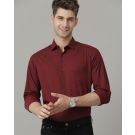 Men's Blended Linen Red Printed Contemporary Fit Full Sleeve Sleeve Casual Shirt