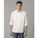Men's Blended Linen Multicolor Printed Contemporary Fit Full Sleeve Sleeve Casual Shirt