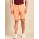 CAVALLO By Linen Club Men's Blended Linen Light Brown Solid Contemporary Fit Shorts