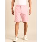 CAVALLO by Linen Club Men's Blended Linen Pink Solid Contemporary Fit Casual Shorts