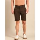 CAVALLO By Linen Club Men's Blended Linen Olive Solid Contemporary Fit Shorts