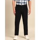 CAVALLO By Linen Club Men's Blended Linen Navy Solid Contemporary Fit Casual Trouser