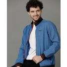 Men's Blue Solid Jacket