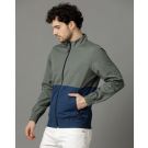 Men's Green Colour-block Jacket