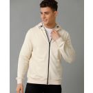 Men's Off White Solid Jacket