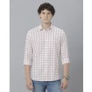 Men's Blended Linen Red Checked Contemporary Fit Full Sleeve Sleeve Casual Shirt