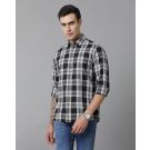Men's Blended Linen Black Checked Contemporary Fit Full Sleeve Sleeve Casual Shirt
