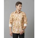 Men's Blended Linen Multicolor Printed Contemporary Fit Full Sleeve Sleeve Casual Shirt