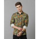 Men's Blended Linen Multicolor Printed Contemporary Fit Full Sleeve Sleeve Casual Shirt