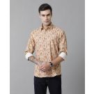 Men's Blended Linen Multicolor Printed Contemporary Fit Full Sleeve Sleeve Casual Shirt