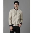 Men's Beige Solid Jacket