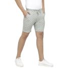 Linen Club Studio Men's Linen Blue Printed Slim Fit Shorts