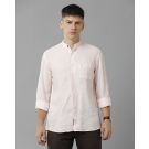 Men's Pure Linen Pink Printed Contemporary Fit Full Sleeve Sleeve Casual Shirt