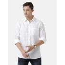 Men's Pure Linen White Solid Contemporary Fit Full Sleeve Sleeve Casual Shirt