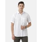 Men's Pure Linen White Solid Contemporary Fit Half Sleeve Sleeve Casual Shirt