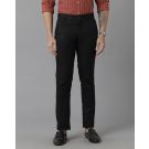 Linen Club Studio Men's Linen Black Solid Mid-Rise Slim Fit Trouser