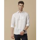 Men's Pure Linen Blue Checked Contemporary Fit Full Sleeve Sleeve Casual Shirt