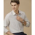 Men's Pure Linen Green Checked Contemporary Fit Full Sleeve Casual Shirt